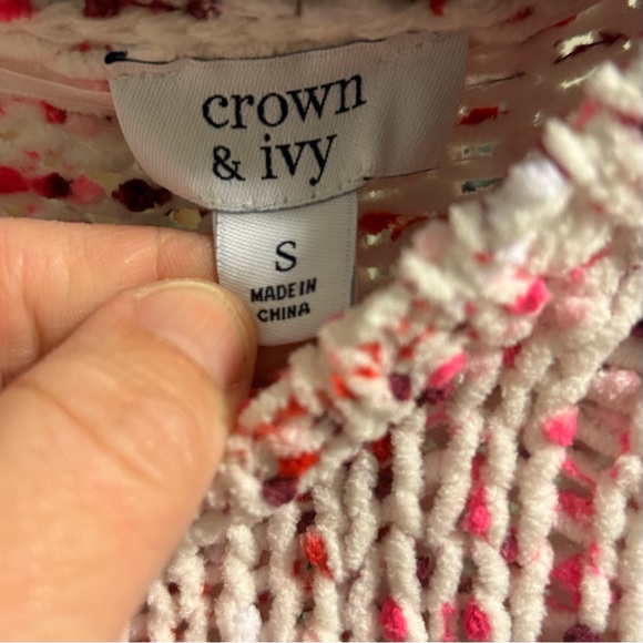 Crown and Ivy NWT bubble sleeve confetti sweater size S - Picture 7 of 12
